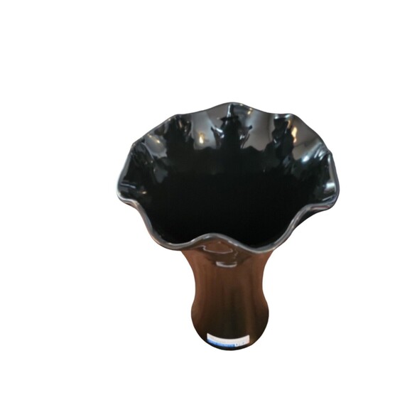NEW Vintage 12" Haeger Glossy Black Vase Modernist Deco - Picture 2 of 5